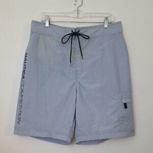Nautica Gray Water Resistant Nylon Shorts Mens L